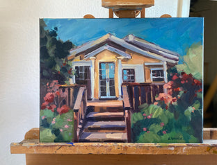 Original art for sale at UGallery.com | A House in Santa Cruz by Claudia Verciani | $925 | oil painting | 12' h x 16' w | photo 3