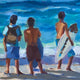 Original art for sale at UGallery.com | Boys of Summer by Claudia Verciani | $1,075 | oil painting | 16' h x 20' w | thumbnail 4