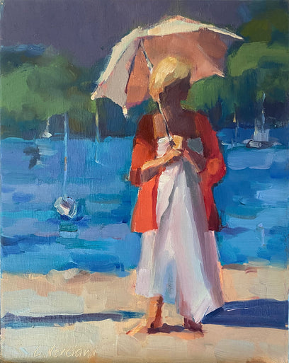 Lady With the Pink Umbrella by Claudia Verciani | Artwork Main Image