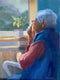Original art for sale at UGallery.com | Outside World by Claudia Verciani | $1,250 | oil painting | 24' h x 18' w | thumbnail 1