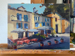 Waiting for the Ferry in Varenna by Claudia Verciani |  Context View of Artwork 