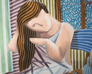 A Woman in the Bathroom by Javier Ortas |   Closeup View of Artwork 