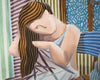 Original art for sale at UGallery.com | A Woman in the Bathroom by Javier Ortas | $3,050 | watercolor painting | 39.37' h x 27.55' w | thumbnail 4