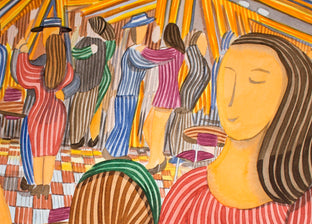 Group of Girls at the Dance Party by Javier Ortas |   Closeup View of Artwork 