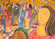 Original art for sale at UGallery.com | Group of Girls at the Dance Party by Javier Ortas | $3,050 | watercolor painting | 27.55' h x 39.37' w | thumbnail 4