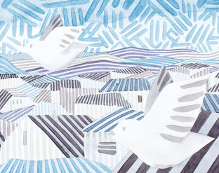Birds in Flight by Javier Ortas |   Closeup View of Artwork 