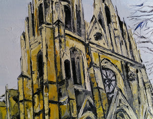 Original art for sale at UGallery.com | Basilica of Saint Clotilde by Lisa Elley | $450 | oil painting | 12' h x 12' w | photo 4