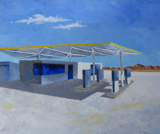 Original art for sale at UGallery.com | William Cody Gas Station #2 by Mitchell Freifeld | $475 | oil painting | 25' h x 30' w | photo 1