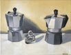 Original art for sale at UGallery.com | Coffee Bliss by Rachel Srinivasan | $450 | oil painting | 14' h x 18' w | thumbnail 1