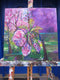 Original art for sale at UGallery.com | Evening Nouveau Blossom by Colette Wirz Nauke | $900 | acrylic painting | 16' h x 16' w | thumbnail 3