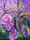 Original art for sale at UGallery.com | Evening Nouveau Blossom by Colette Wirz Nauke | $900 | acrylic painting | 16' h x 16' w | thumbnail 4
