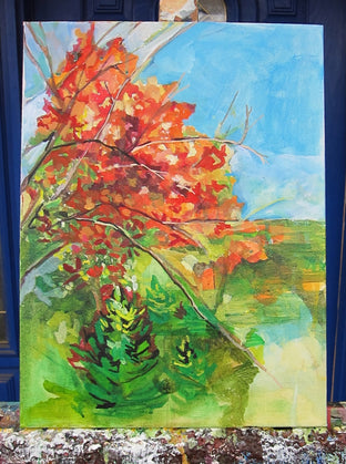 Original art for sale at UGallery.com | Fall Blossoms by Colette Wirz Nauke | $525 | acrylic painting | 16' h x 12' w | photo 3