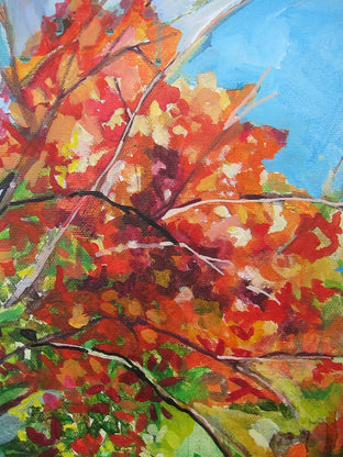 Original art for sale at UGallery.com | Fall Blossoms by Colette Wirz Nauke | $525 | acrylic painting | 16' h x 12' w | photo 4