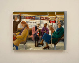 Original art for sale at UGallery.com | Bus People by Connie Millholland | $1,300 | oil painting | 18' h x 24' w | photo 3
