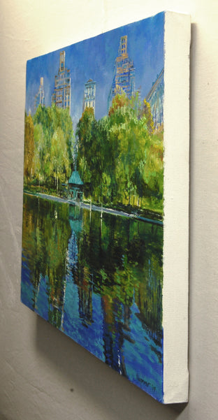 October at Conservatory Pond by Onelio Marrero |  Side View of Artwork 