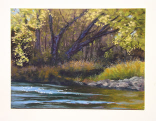 Original art for sale at UGallery.com | At the Edge of the Stream by Patricia Prendergast | $575 | pastel artwork | 12' h x 16' w | photo 3