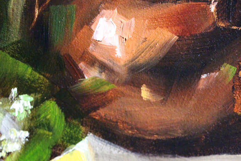 Copper Teakettle and Lemons by Pamela Blaies |   Closeup View of Artwork 
