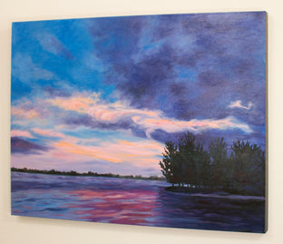 Coral Sky by Karen E Lewis |  Side View of Artwork 