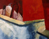 Original art for sale at UGallery.com | Corner Restaurant by Mitchell Freifeld | $1,000 | oil painting | 22' h x 42' w | thumbnail 4