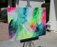 Original art for sale at UGallery.com | Glizzeebobaps by Courtney Jacobs | $2,025 | acrylic painting | 30' h x 40' w | thumbnail 3