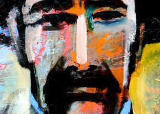 Original art for sale at UGallery.com | Cowboy 3- Pink Hat by Scott Dykema | $1,075 | mixed media artwork | 18' h x 18' w | photo 2