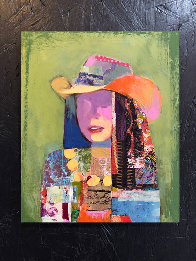 Patchwork Cowgirl (Study) by Darlene McElroy |   Closeup View of Artwork 