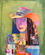 Original art for sale at UGallery.com | Patchwork Cowgirl (Study) by Darlene McElroy | $425 | mixed media artwork | 10' h x 8' w | thumbnail 1