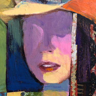 Original art for sale at UGallery.com | Patchwork Cowgirl (Study) by Darlene McElroy | $425 | mixed media artwork | 10' h x 8' w | photo 3