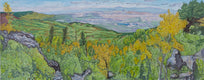 Original art for sale at UGallery.com | Fall Comes to the Grand Mesa by Crystal DiPietro | $5,500 | mixed media artwork | 24' h x 60' w | thumbnail 1