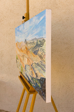 Original art for sale at UGallery.com | Rainbow Gardens by Crystal DiPietro | $4,100 | mixed media artwork | 24' h x 48' w | photo 2