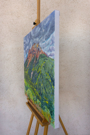 Original art for sale at UGallery.com | Red Mountain #1 by Crystal DiPietro | $4,500 | mixed media artwork | 34' h x 36' w | photo 2