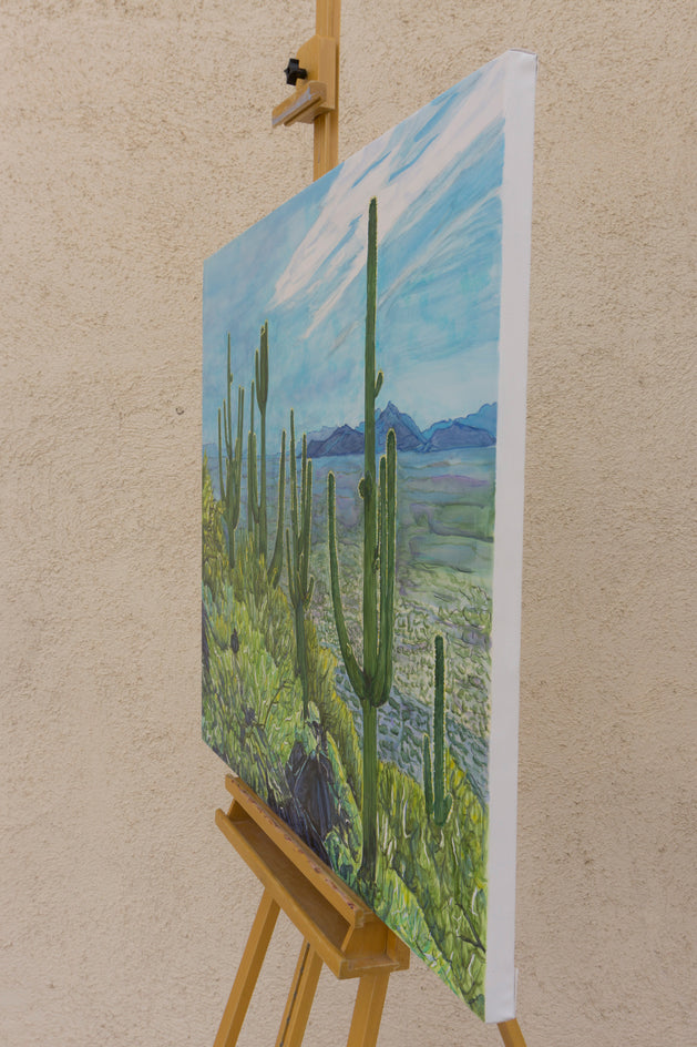 Sonoran Sentinels by Crystal DiPietro |  Side View of Artwork 