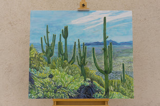 Original art for sale at UGallery.com | Sonoran Sentinels by Crystal DiPietro | $5,300 | mixed media artwork | 36' h x 42' w | photo 3