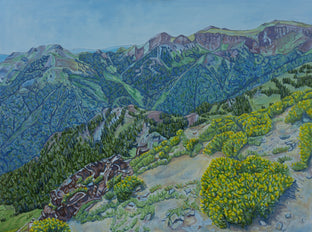 Original art for sale at UGallery.com | Alpine Flowers by Crystal DiPietro | $4,600 | oil painting | 36' h x 48' w | photo 1