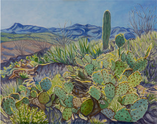 Original art for sale at UGallery.com | Prickly Pear by Crystal DiPietro | $2,175 | oil painting | 24' h x 30' w | photo 1