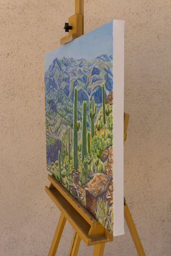 Sonoran Hillside by Crystal DiPietro |  Side View of Artwork 