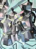 Original art for sale at UGallery.com | Cubist Coffee by Rachel Srinivasan | $500 | oil painting | 24' h x 20' w | thumbnail 4