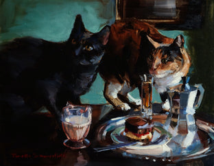 Original art for sale at UGallery.com | Curious Cats by Jonelle Summerfield | $550 | oil painting | 11' h x 14' w | photo 1
