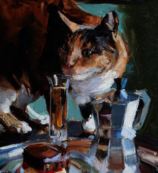 Original art for sale at UGallery.com | Curious Cats by Jonelle Summerfield | $550 | oil painting | 11' h x 14' w | photo 3