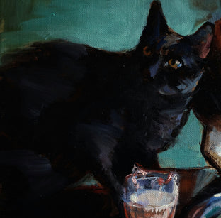 Original art for sale at UGallery.com | Curious Cats by Jonelle Summerfield | $550 | oil painting | 11' h x 14' w | photo 4