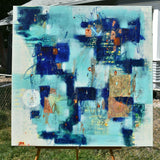 Original art for sale at UGallery.com | Soar with the Moon by Cynthia Ligeros | $3,100 | mixed media artwork | 36' h x 36' w | thumbnail 3