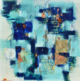 Original art for sale at UGallery.com | Soar with the Moon by Cynthia Ligeros | $3,100 | mixed media artwork | 36' h x 36' w | thumbnail 1