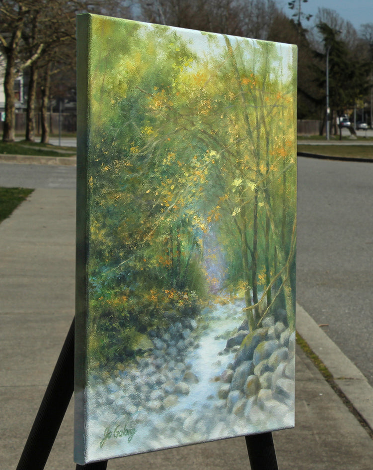 Dance of the Golden Lights by Jo Galang |  Side View of Artwork 