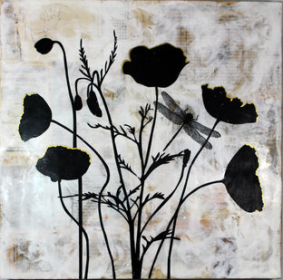 Original art for sale at UGallery.com | Dancing Poppies by Shannon Amidon | $1,000 | encaustic artwork | 18' h x 18' w | photo 1