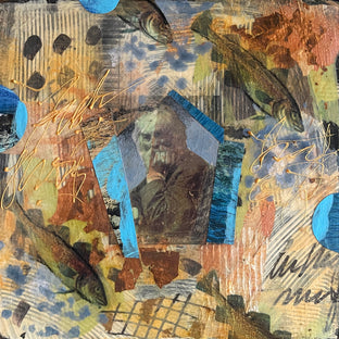 Original art for sale at UGallery.com | Fish Thoughts by Darlene McElroy | $425 | mixed media artwork | 10' h x 10' w | photo 1