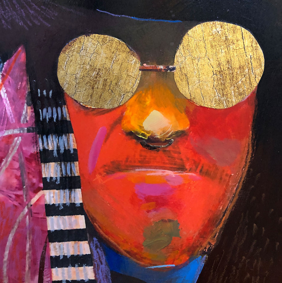 Santa Fe Muse by Darlene McElroy |  Closeup View of Artwork 