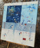 Original art for sale at UGallery.com | Deep Golden Sea by Cynthia Ligeros | $2,900 | oil painting | 36' h x 36' w | thumbnail 4