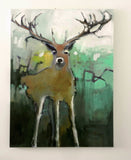 Original art for sale at UGallery.com | Deer by Mary Pratt | $2,625 | oil painting | 48' h x 36' w | thumbnail 3