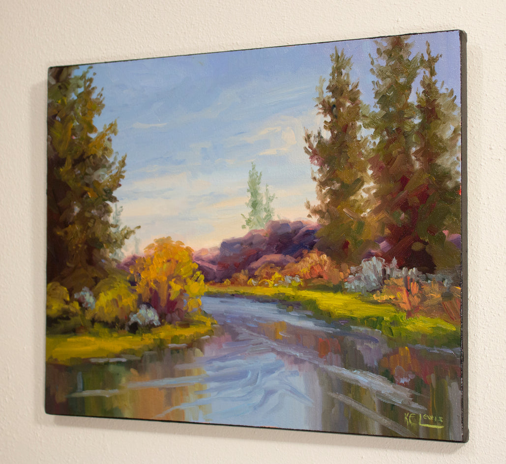 Deschutes Spring by Karen E Lewis |  Side View of Artwork 