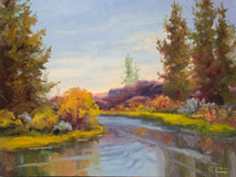 Original art for sale at UGallery.com | Deschutes Spring by Karen E Lewis | $900 | oil painting | 18' h x 24' w | thumbnail 1
